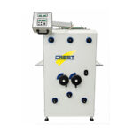 Side view of a used Crest MLC-1600 laminator with control panel on swing arm