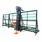 Crest Multi Wall Cutter MWC-2100 installed upright, vertical blade cutter for polycarbonate multiwall sheets with operating panel
